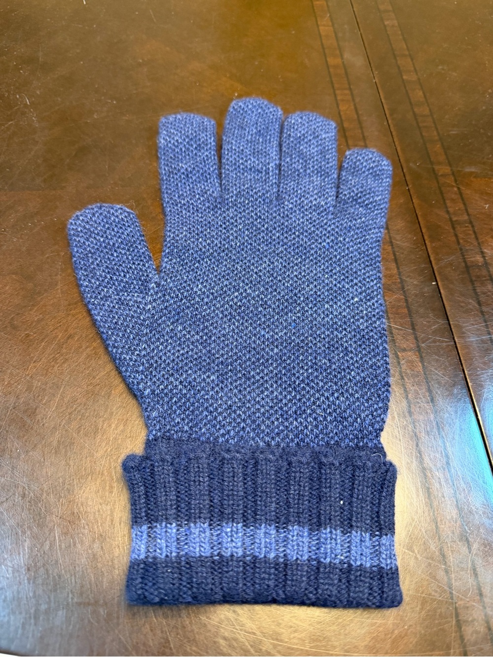 New Authentic Gucci GG Logo Cashmere Gloves Blue Size L - Picture 11 of 15